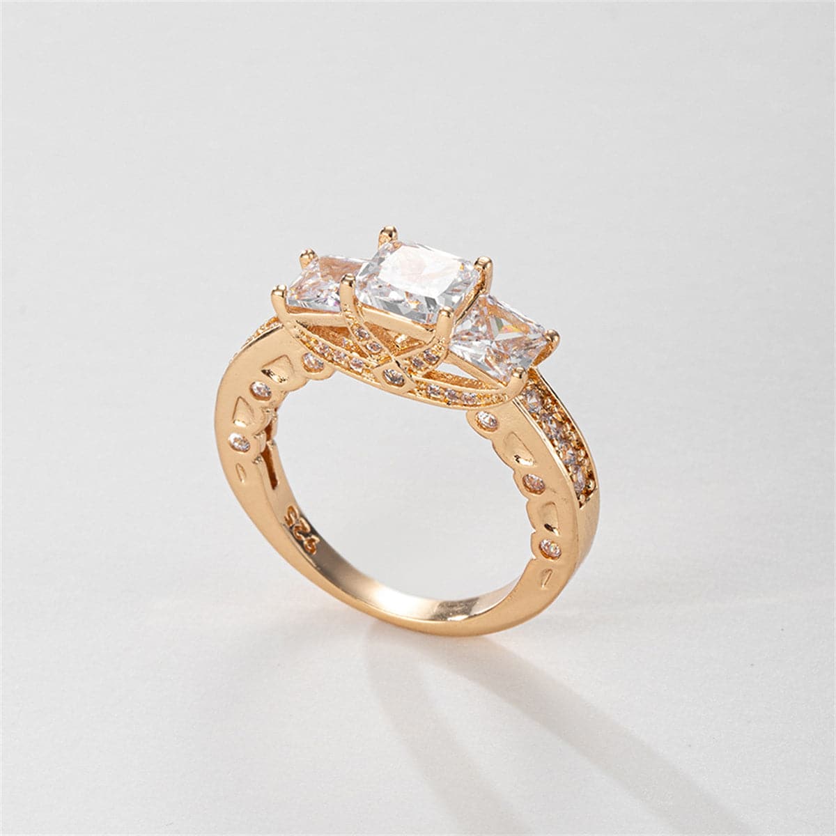 Crystal & Cubic Zirconia Princess-Cut Band Ring
