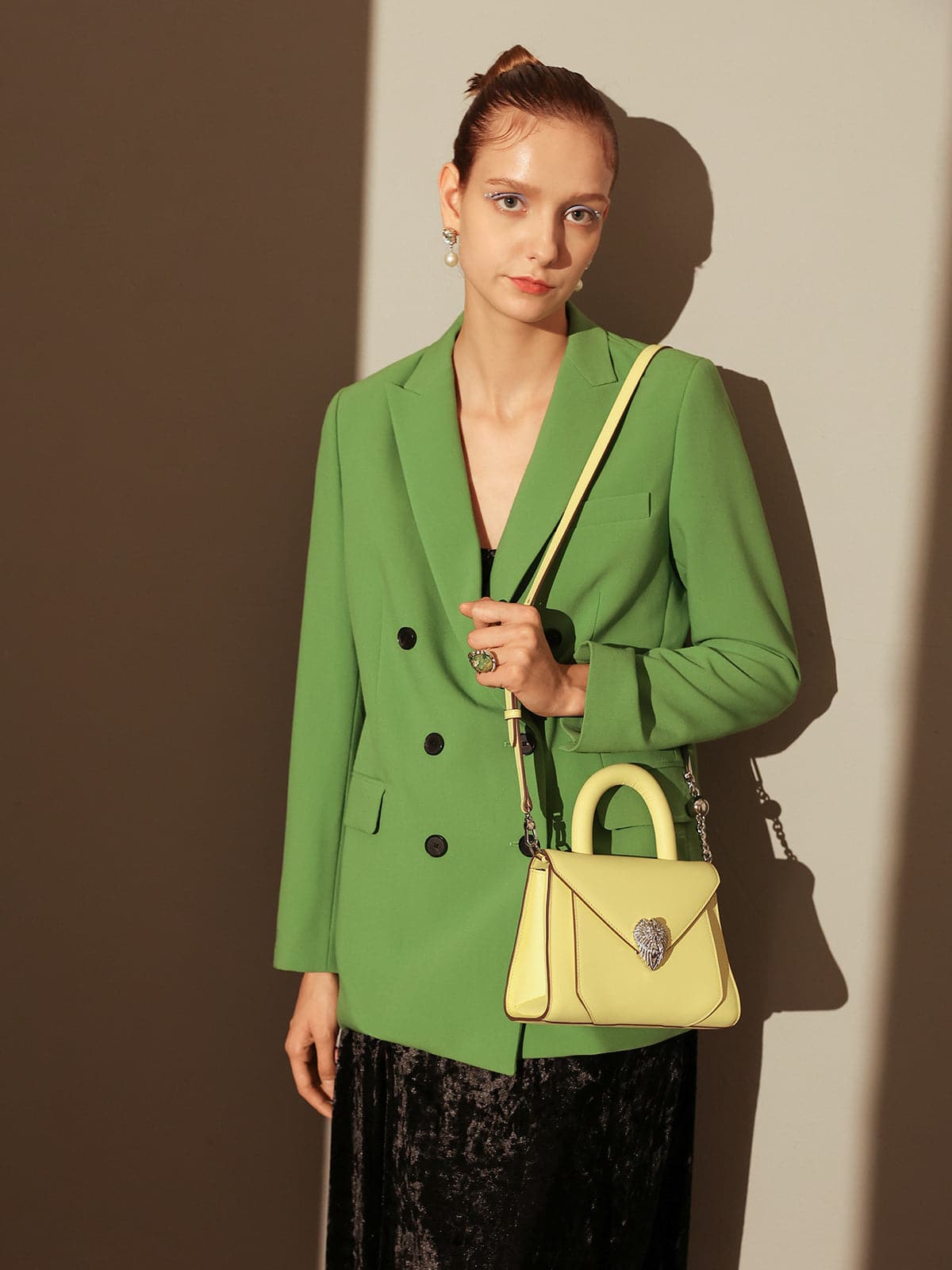 Avant Garde Silver Chain Strap Leather Satchel