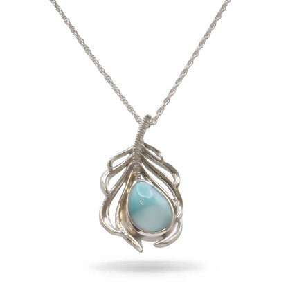 Larimar Stone Sterling Silver Willow Necklace By Marahlago