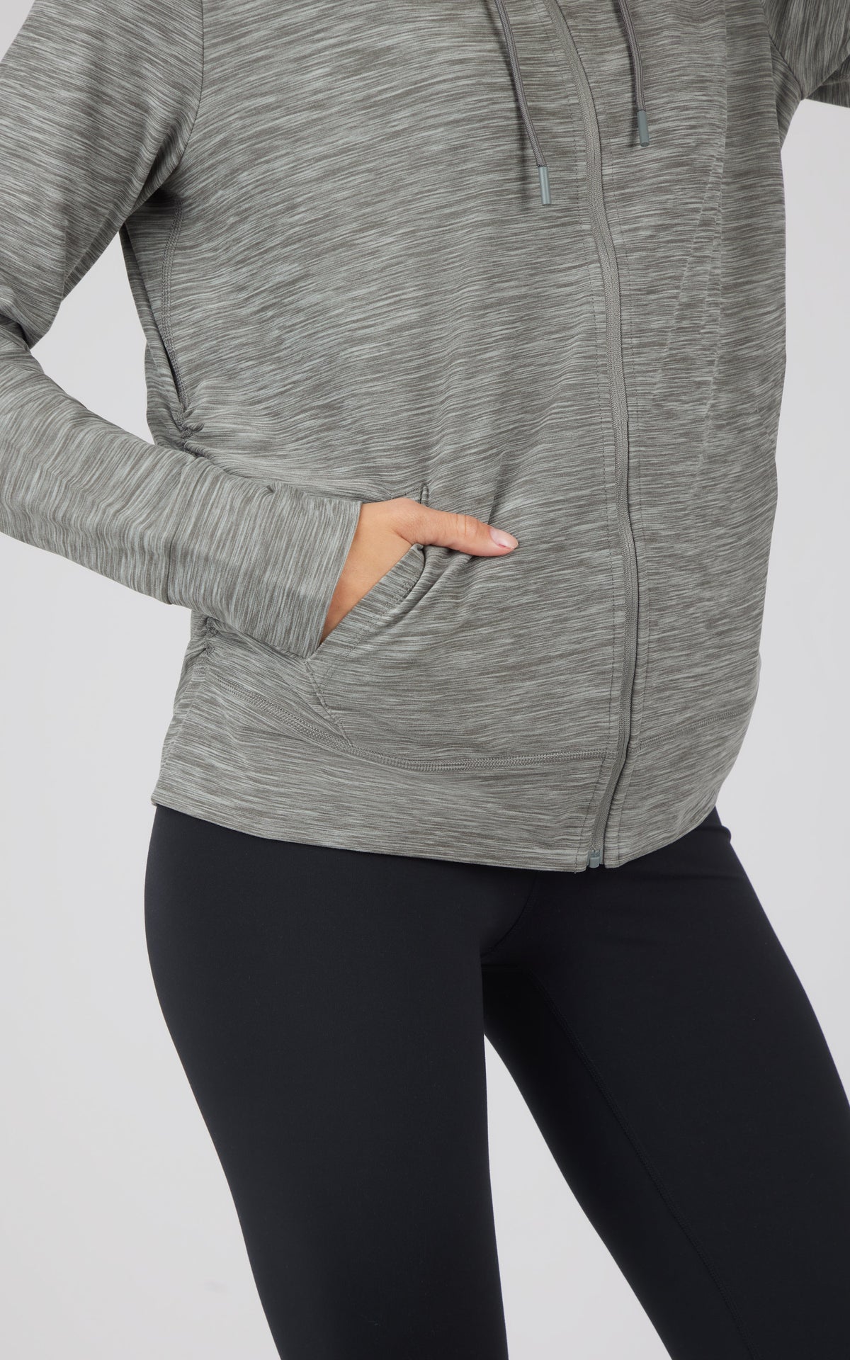 90 Degree by Reflex Maternity Heathered Lux Full Zip Jacket
