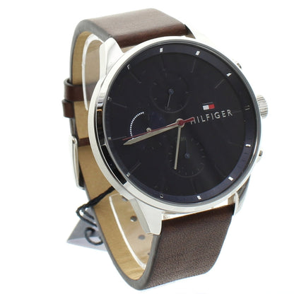 Tommy Hilfiger Men's Watch Chronograph Brown Leather 1791487 Chase (Blemished Box)