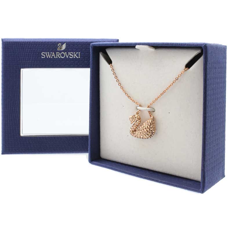 Swarovski Iconic Swan Rose Gold Crystal Necklace