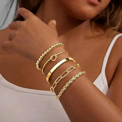 Trendy Layered Bracelet Set for Women