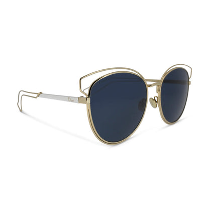 Dior Sunglasses Ladies Sideral 2 Gold Frame & Blue Lens J9KU *EX DISPLAY*