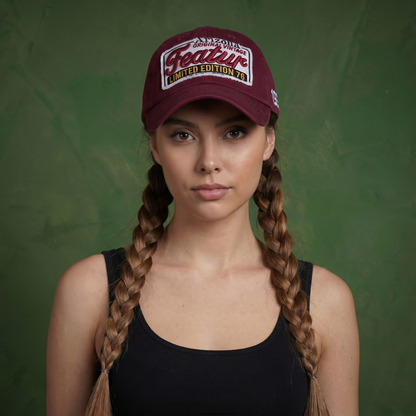 Anna-Kaci Unisex Vintage Paw Patch Embroidery Baseball Cap Distressed Summer Vented Sun Cap Hat