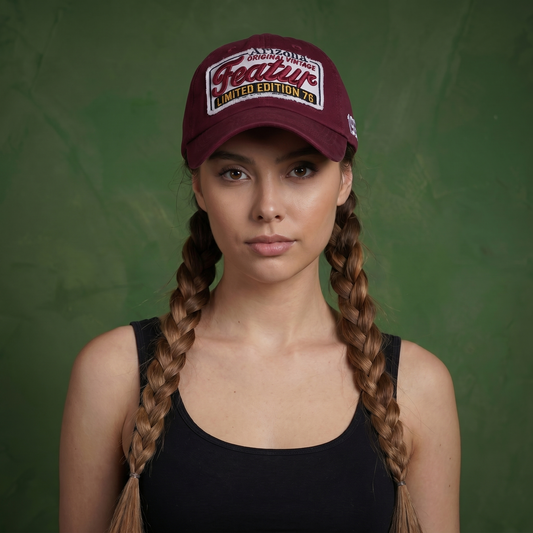 Anna-Kaci Unisex Vintage Paw Patch Embroidery Baseball Cap Distressed Summer Vented Sun Cap Hat