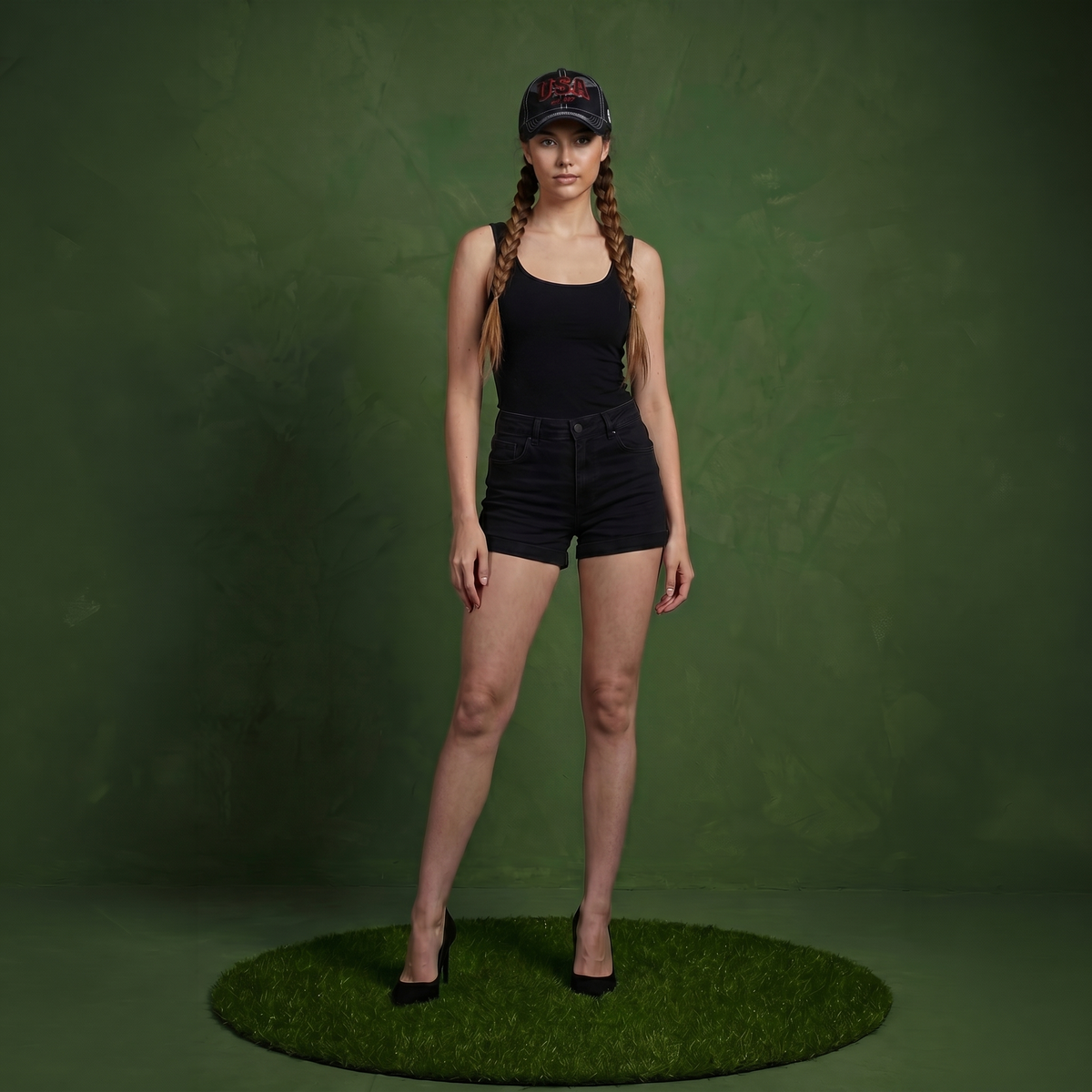 Anna-Kaci American USA Embroidered Washed Cotton Baseball Cap Polo Style
