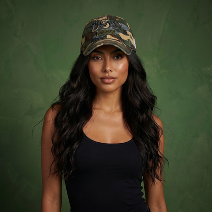 Anna-Kaci American USA Embroidered Washed Cotton Baseball Cap Polo Style