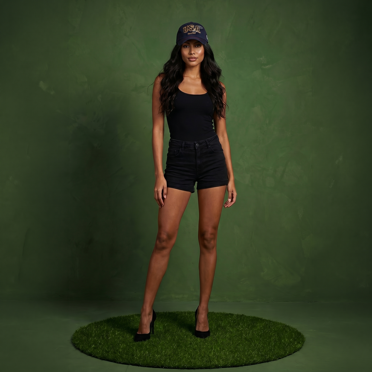 Anna-Kaci American USA Embroidered Washed Cotton Baseball Cap Polo Style