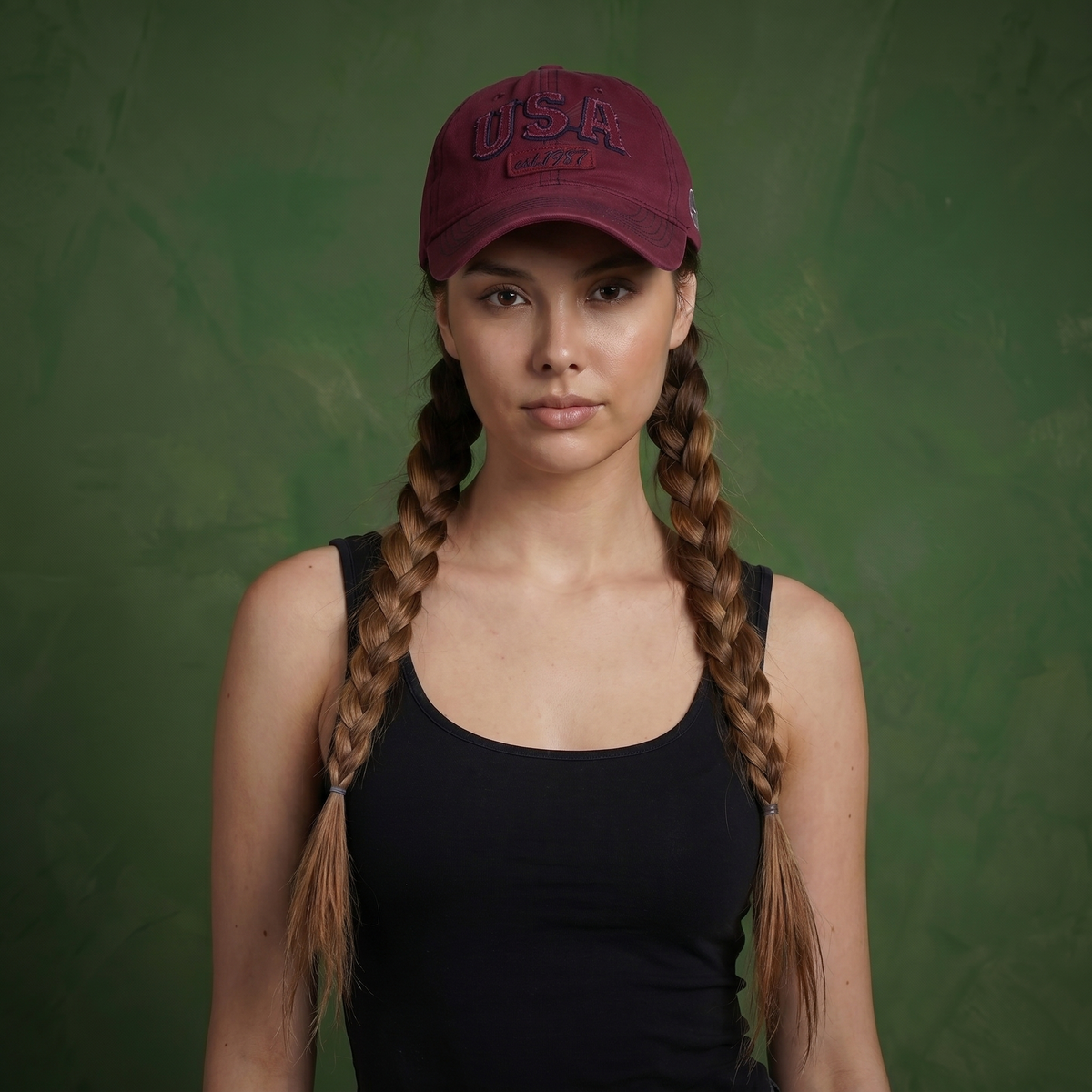 Anna-Kaci American USA Embroidered Washed Cotton Baseball Cap Polo Style