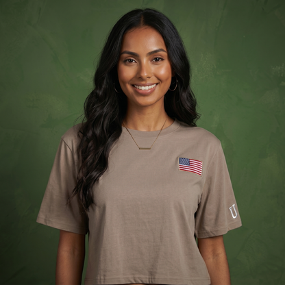Anna-Kaci Women's American Flag Crop Top July 4th Summer USA Patriotic T-Shirt