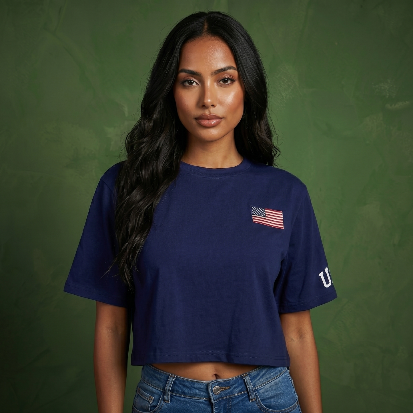 Anna-Kaci Women's American Flag Crop Top July 4th Summer USA Patriotic T-Shirt