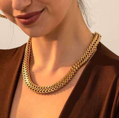 Goldtone Chunky Stainless Steel Chain Necklace