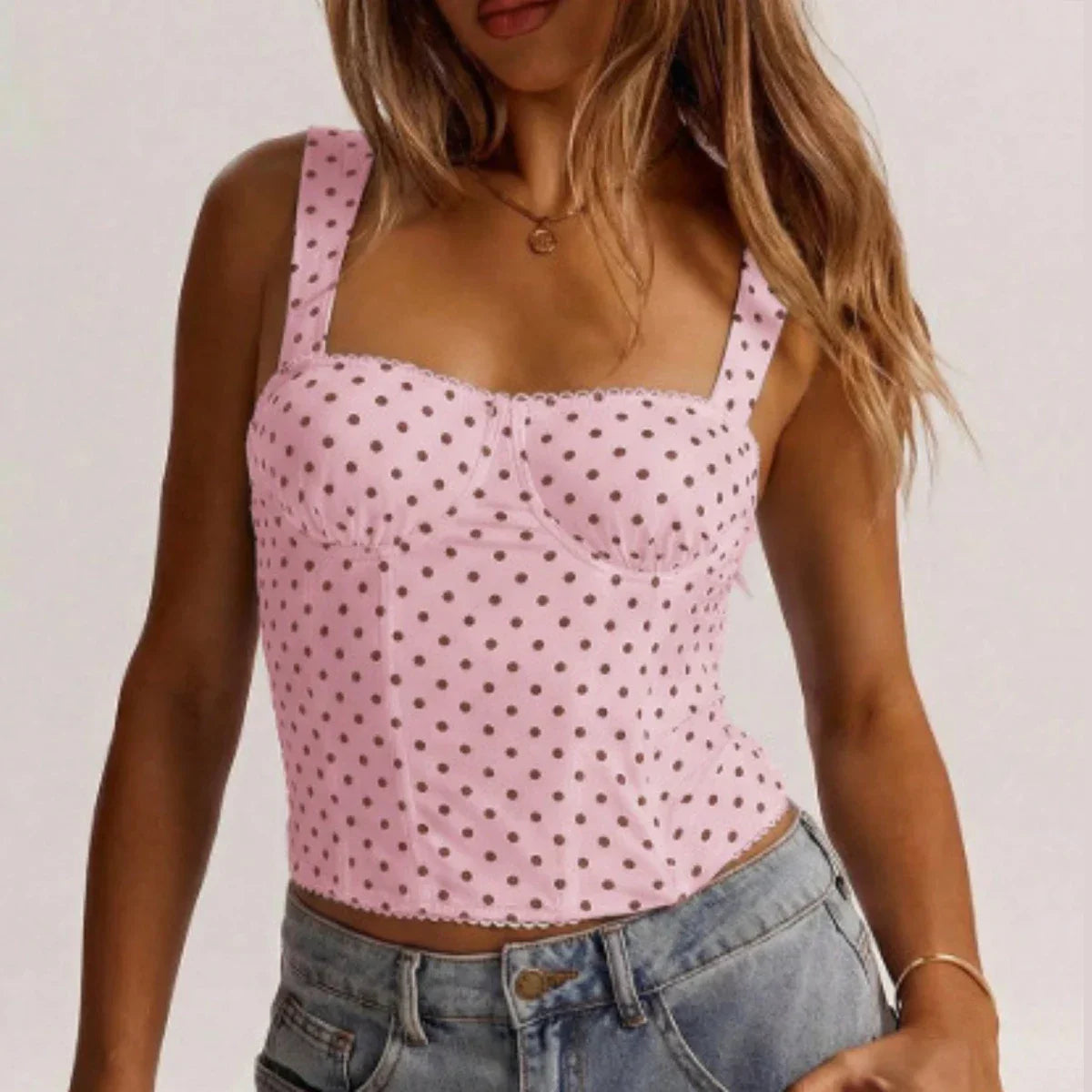 Women's Bustier Polka Dot Cami Top