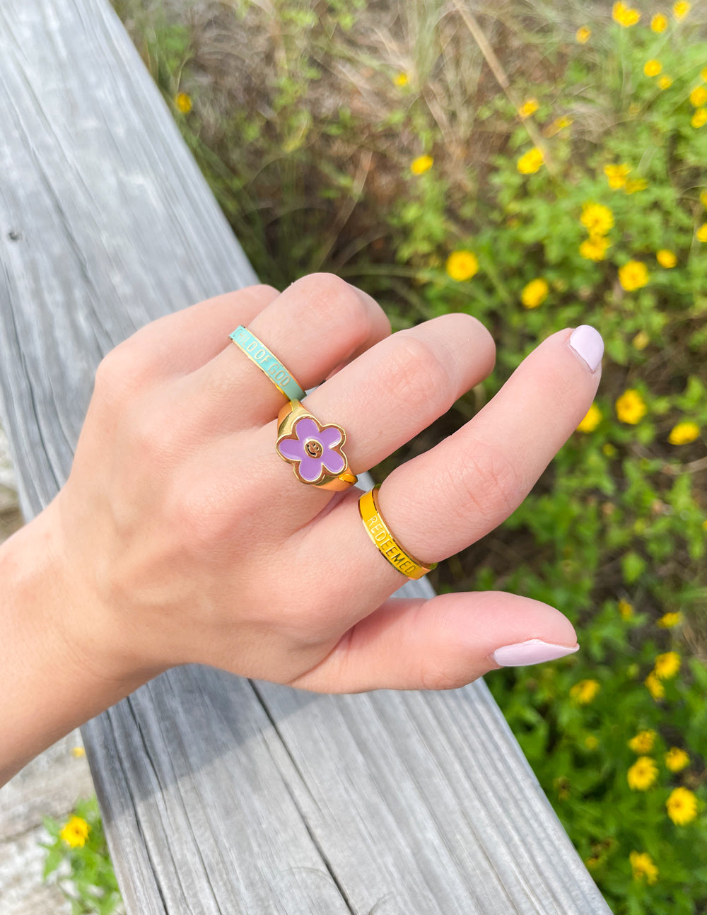 Elevated Faith Yellow Enamel Redeemed Ring