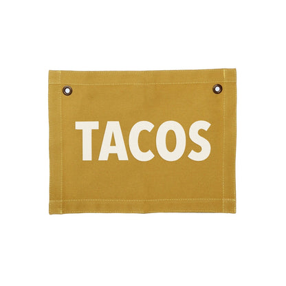 Frankie Jean Tacos Small Canvas Flag