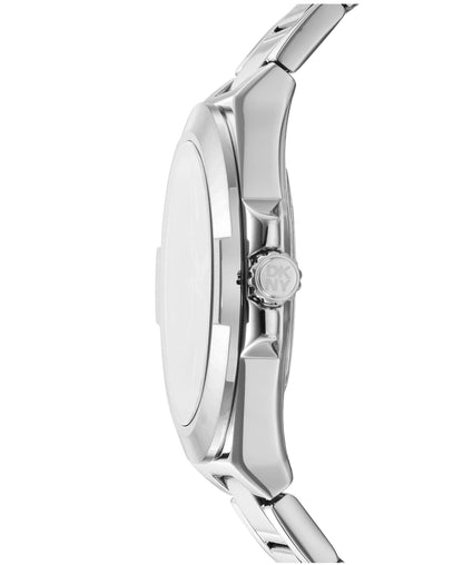 Dkny Men Watch, Silver Color Case, Black Dial, Stainless Steel Metal Bracelet, 3 Hands Date, 10 Atm