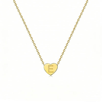 Dainty Initial Heart Necklace Personalized 26 Letters Available