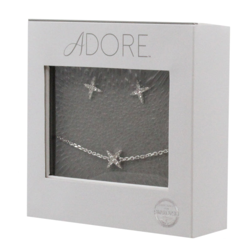 Swarovski Bracelet & Earring Set Silver By Adore Elegance