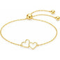 Double Heart Adjustable Bracelet