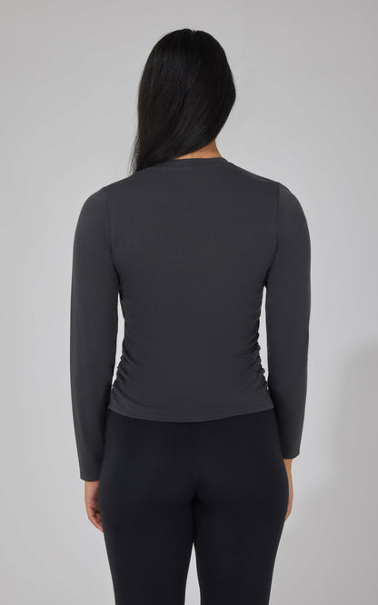 90 Degree by Reflex 2 PK Side Ruched Long Sleeve Top