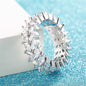 Crystal & Silvertone Marquise-Cut Two Rank Band Ring