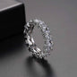 Crystal & Silvertone Princess-Cut Band Ring