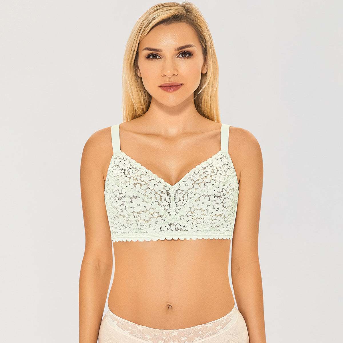 Floral Lace Wireless Minimizer Bra