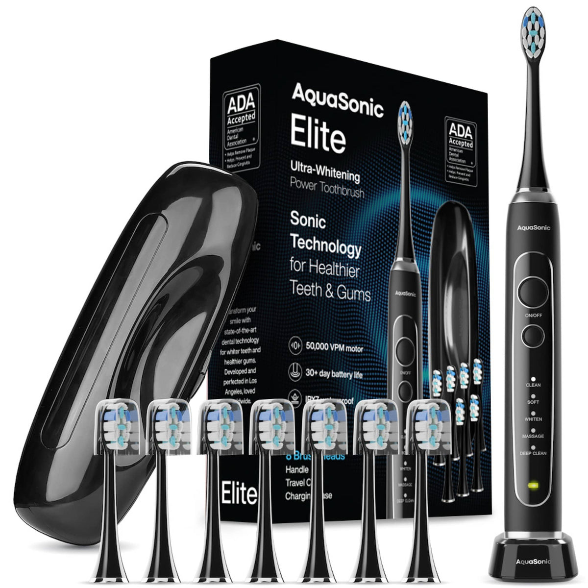 AquaSonic Elite - Ultra-Whitening Rechargeable Toothbrush