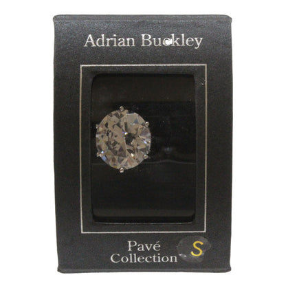 Adrian Buckley Pave Collection Silver Round Crystal Ring CZR368S (S)