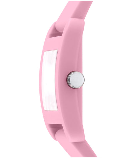 Dkny Women Watch, Pink Color Case, Pink Dial, Pink Silicone Strap, 3 Hands, 3 Atm