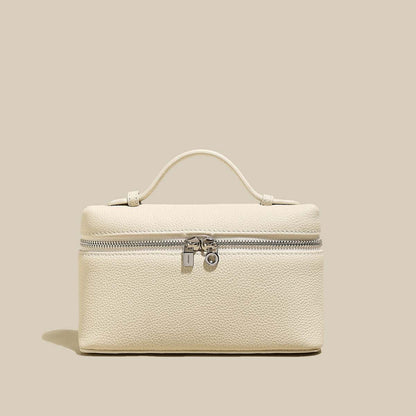 Traveler's Top-Handle Rectangle Box Mini Make Up Bag