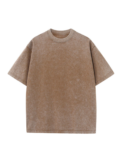 Oversized Acid Wash Cotton Drop Shoulder T-Shirt