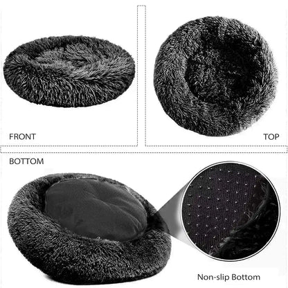 Fluffy Donut Calming Cat Bed