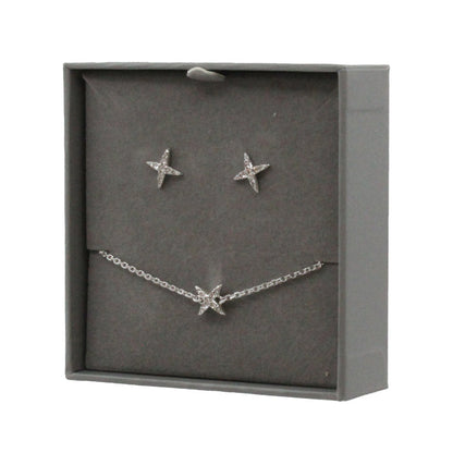 Swarovski Bracelet & Earring Set Silver By Adore Elegance