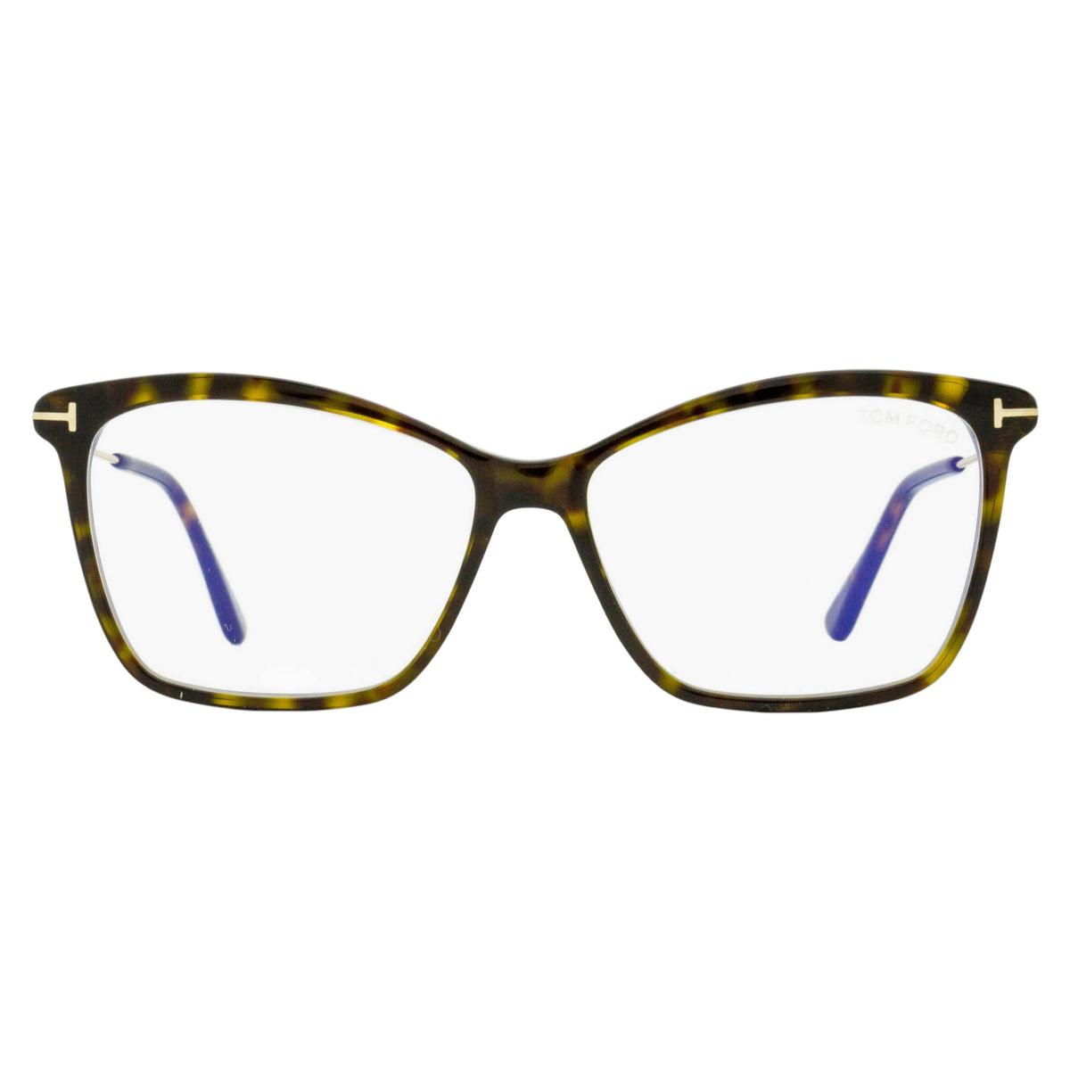 Tom Ford Butterfly Blue Block Eyeglasses TF5687-B 001 Black/Gold 56mm Ft5687