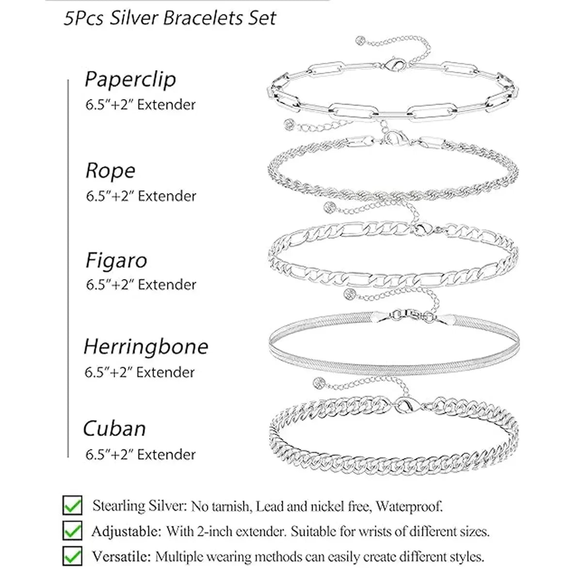 Dainty Layered Chain Bracelet Set