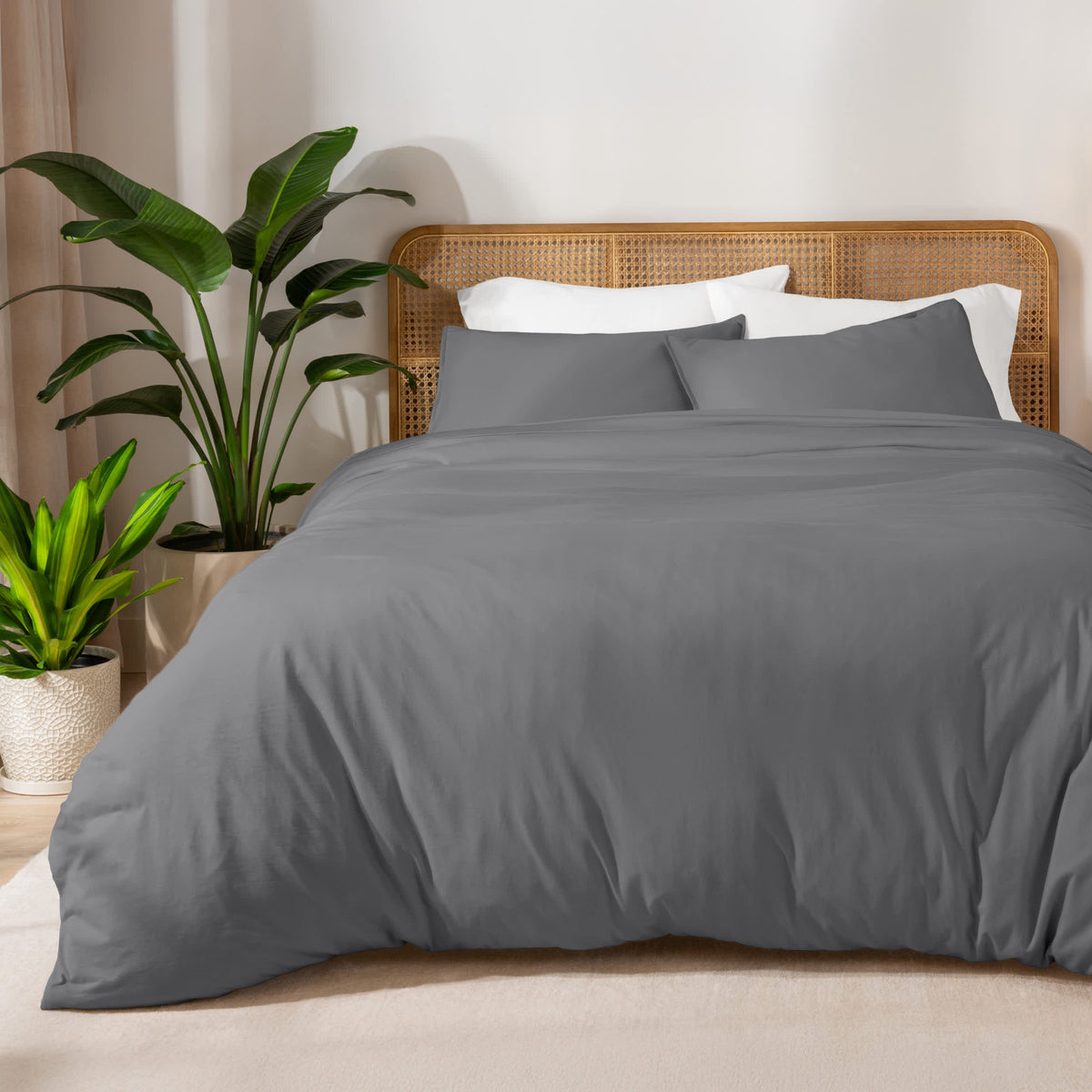 Bare Home Organic Cotton Jersey Duvet Cover Set