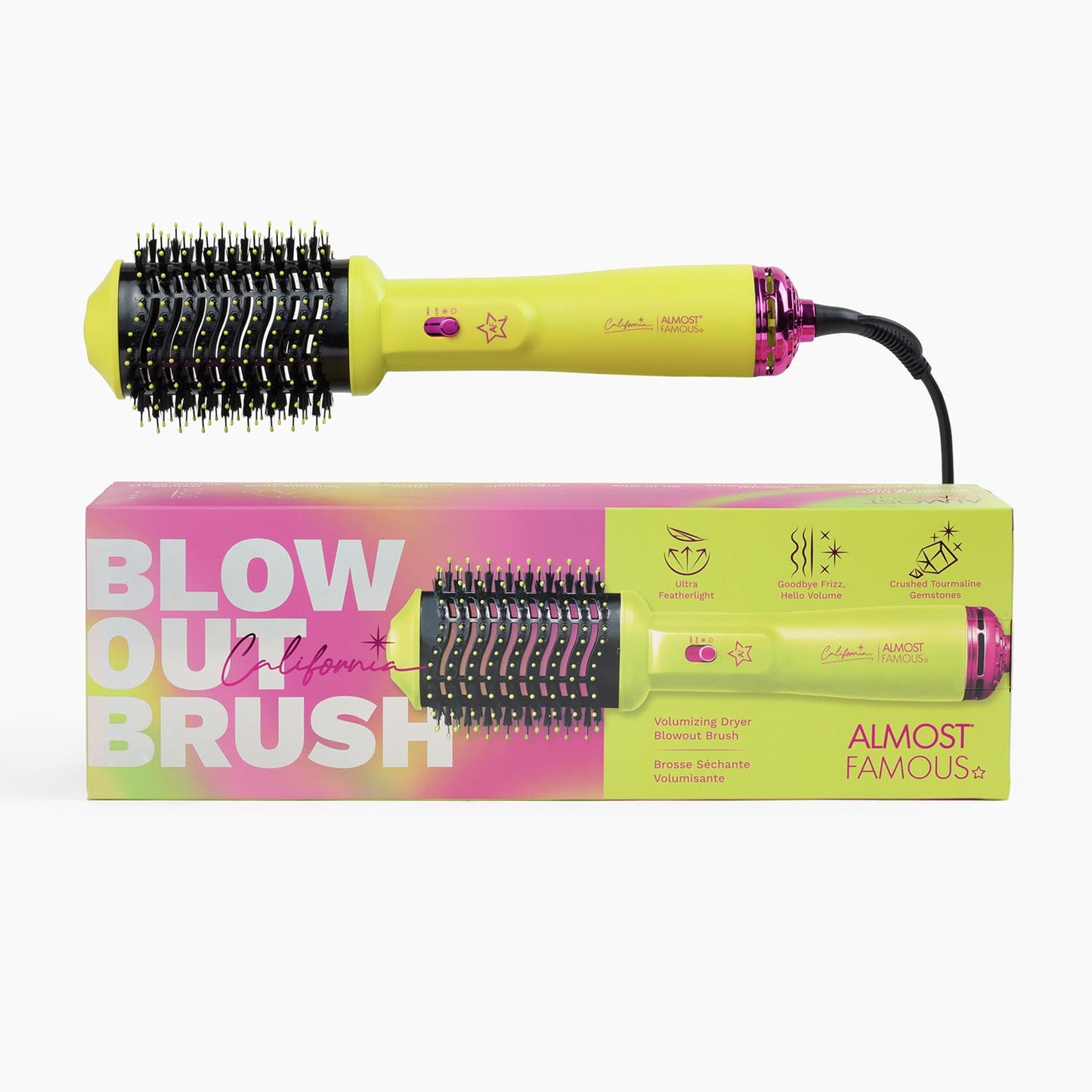 Almost Famous Blowout Brush 2inOne Volumizing Blowout Dryer - Yellow