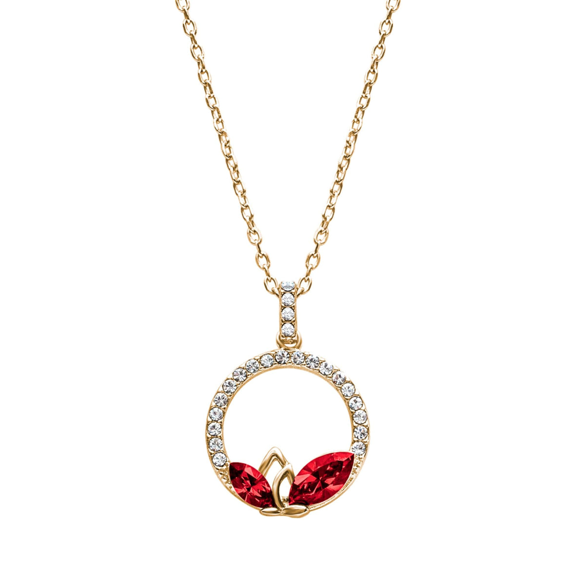 Elegant Dual Marquis Pavé Pendant Necklace – Embellished with Swarovski Crystals
