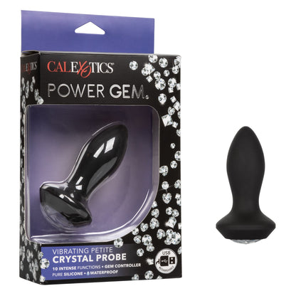 CalExotics Power Gem Vibrating Petite Crystal Probe - Black