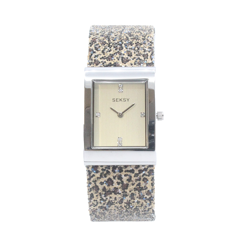 Sekonda Seksy Champagne Dial Glitter Leopard Ladies Bracelet Watch 2851