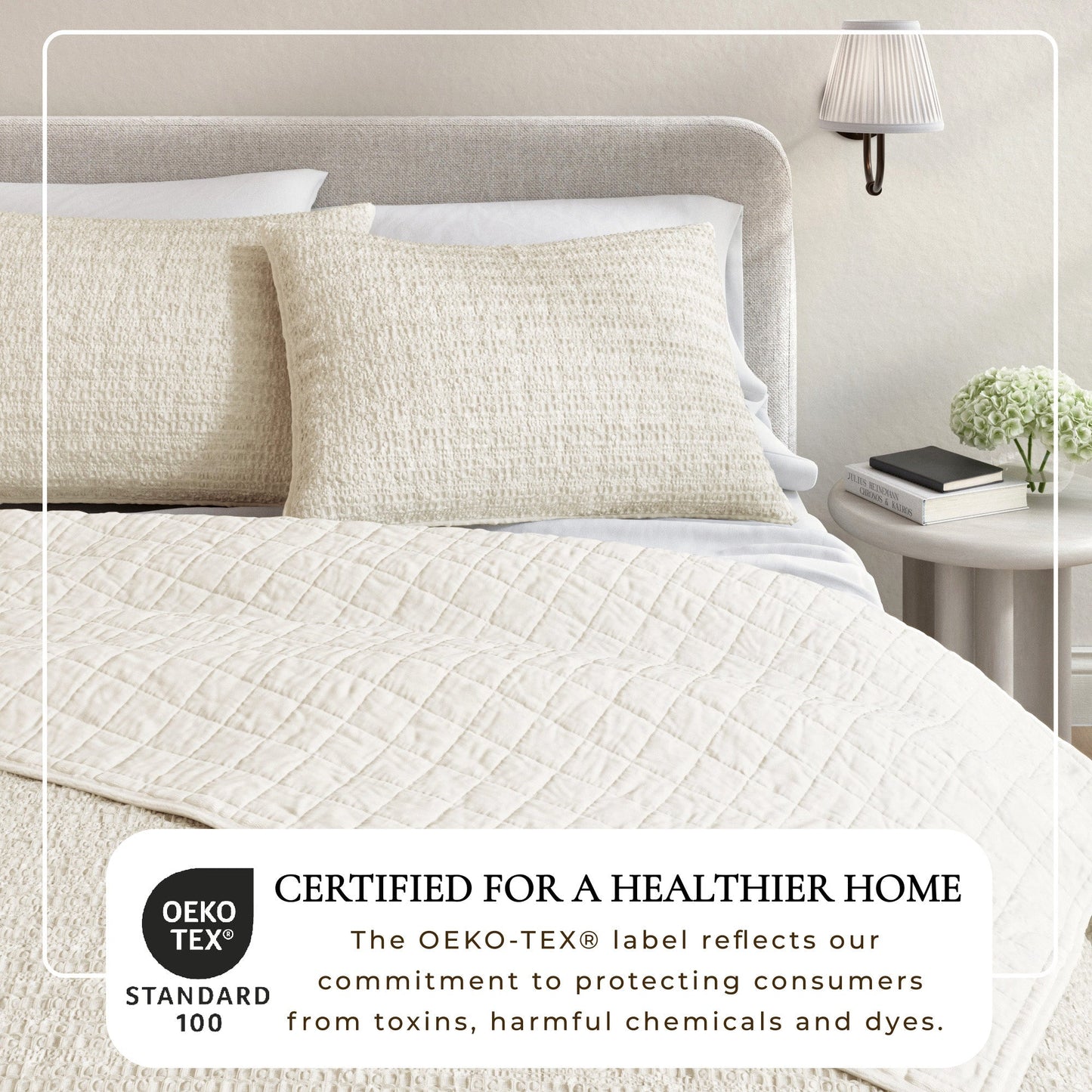 100% Cotton Honeycomb Waffle Garment Washed Quilt Set - Genevieve Collection