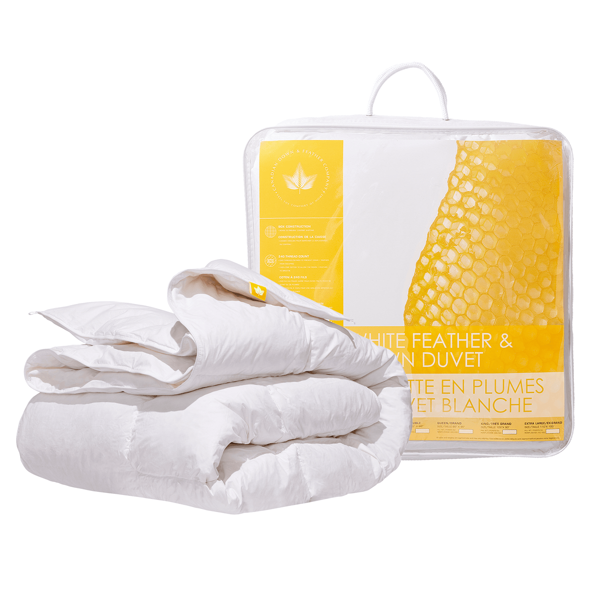 Canadian Down & Feather Company White Feather & Down Comforter, Regular Weight