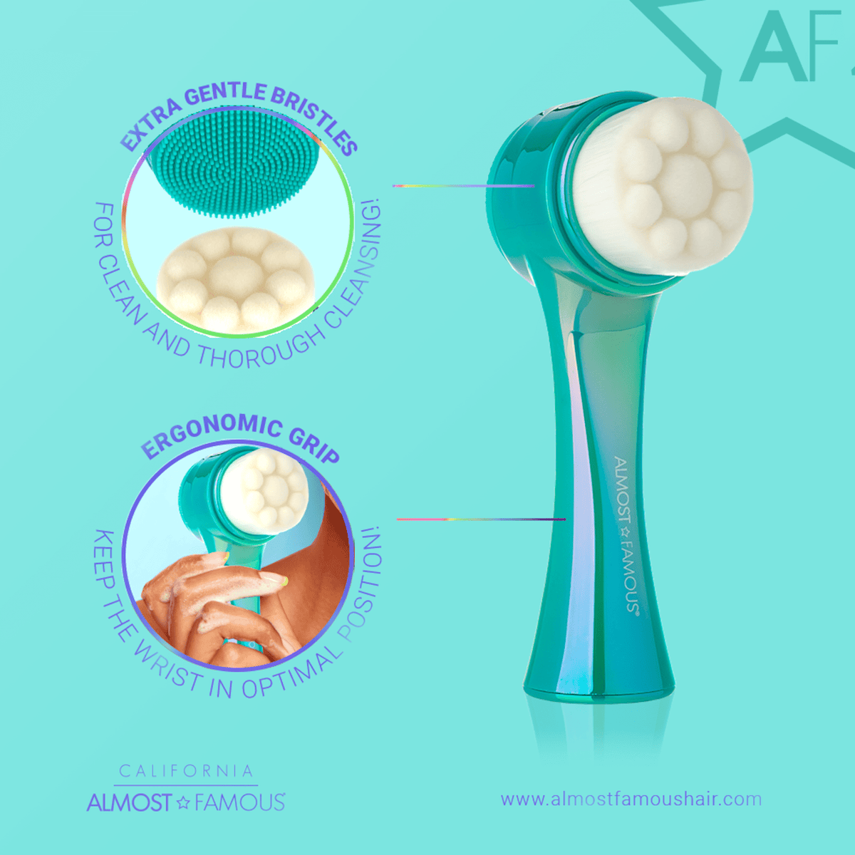 Almost FAMOUS "Cleanse It" 550K Microfiber 2-in-1 Exfoliator Brush